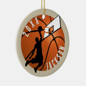 Slam Dunk! Basketbalspeler Kerstmis Keramisch Ornament (Rechts)