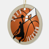 Slam Dunk! Basketbalspeler Kerstmis Keramisch Ornament (Links)
