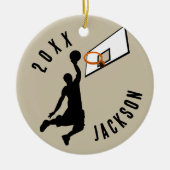 Slam Dunk! Basketbalspeler Kerstmis Keramisch Ornament (Voorkant)