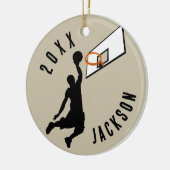 Slam Dunk! Basketbalspeler Kerstmis Keramisch Ornament (Links)