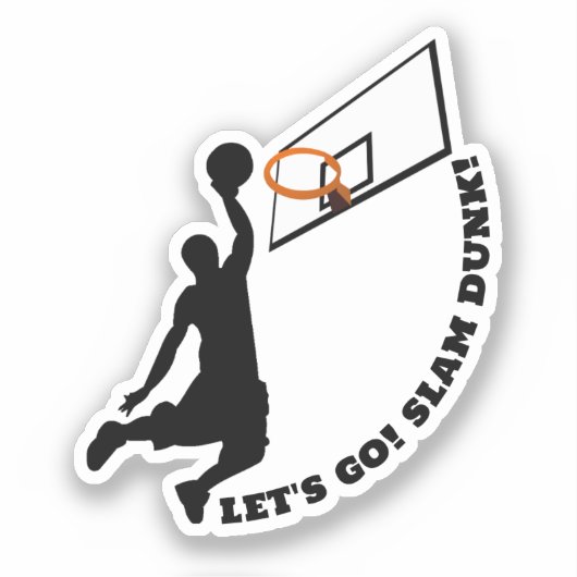 SLAM DUNK. Basketbalspelsport Sticker (Voorkant)