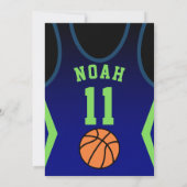 Slam Dunk Birthday Party Invitation  Kaart (Achterkant)