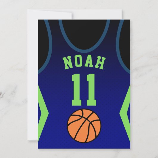 Slam Dunk Birthday Party Invitation  Kaart (Achterkant)