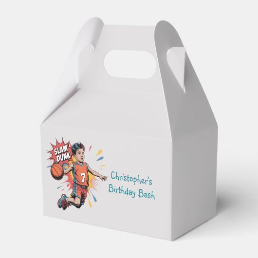 Slam Dunk Boy Verjaardag Bash Bedankdoosjes (Voorkant Zijde)