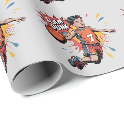 Slam Dunk Boy Verjaardag Bash Cadeaupapier (Rol Hoek)