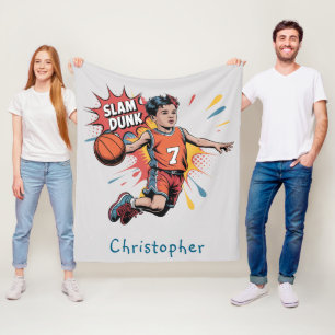 Slam Dunk Boy Verjaardag Bash Gift Fleece Deken