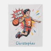 Slam Dunk Boy Verjaardag Bash Gift Fleece Deken (Voorkant)