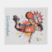 Slam Dunk Boy Verjaardag Bash Gift Fleece Deken (Voorkant (Horizontaal))