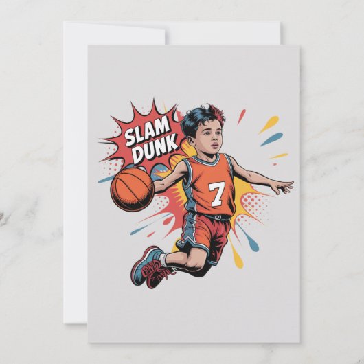Slam Dunk Boy Verjaardag Bash Kaart (Achterkant)