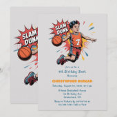Slam Dunk Boy Verjaardag Bash Kaart (Voorkant / Achterkant)