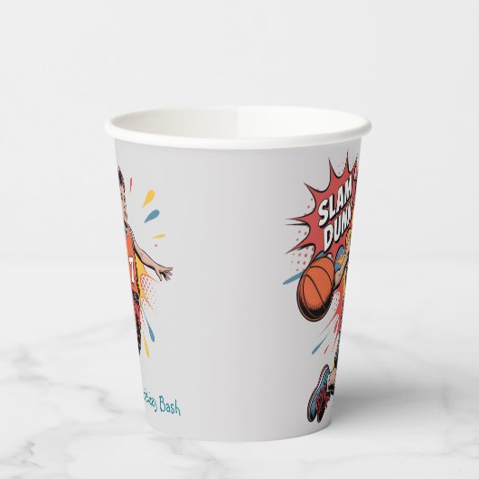 Slam Dunk Boy Verjaardag Bash Papieren Bekers (Links)