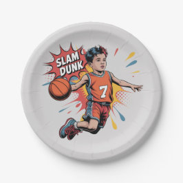 Slam Dunk Boy Verjaardag Bash Papieren Bordje