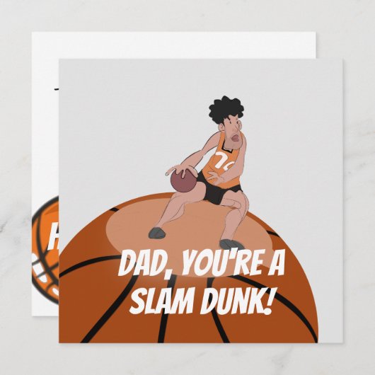 Slam Dunk Dad Basketbal Kaart (Voorkant / Achterkant)