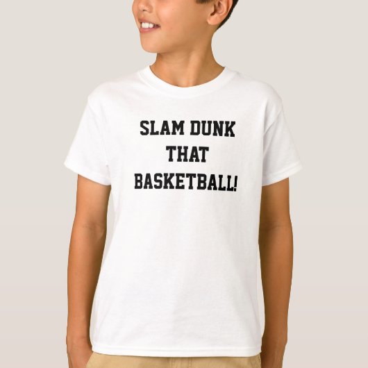 Slam Dunk dat Basketball Kinder Team Name T-shirt (Voorkant)