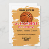 Slam Dunk eerste verjaardag Bash uitnodiging (Voorkant / Achterkant)