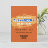 Slam Dunk eerste verjaardag Bash uitnodiging (Staand voorkant)