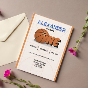 Slam Dunk Eerste Verjaardagsfeest Uitnodiging
