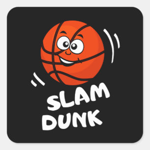 Slam Dunk Grappig Basketbal Kinder Sport Vierkante Sticker