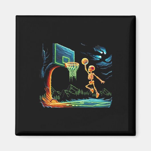 Slam Dunk Hoop Basketbal Halloween Mannen Boys Fan Magneet (Voorkant)