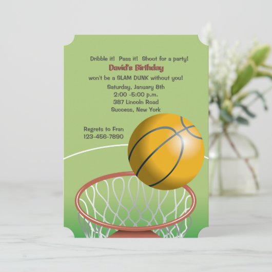 Slam Dunk Invitation Kaart (Staand voorkant)