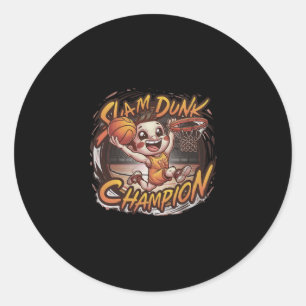 Slam Dunk kampioen basketbal Ronde Sticker