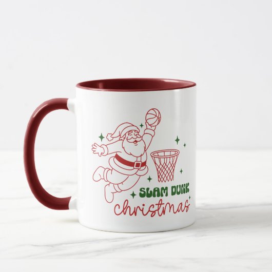 Slam Dunk Kerst Basketbal Mok (Links)