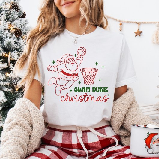 Slam Dunk Kerst Basketbal T-shirt