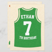 Slam Dunk Kids Basketball Birthday Invitation  (Voorkant / Achterkant)