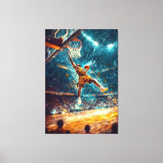 Slam Dunk Legend - Dynamische sportkunst - Basketb Canvas Afdruk (Voorkant)