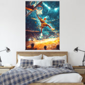 Slam Dunk Legend - Dynamische sportkunst - Basketb Canvas Afdruk (Insitu (Slaapkamer))