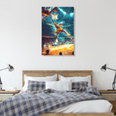 Slam Dunk Legende - Dynamische Sportkunst - Basket Canvas Afdruk (Insitu (Slaapkamer))