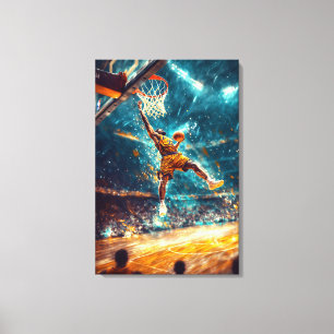 Slam Dunk Legende - Dynamische Sportkunst - Basket Canvas Afdruk