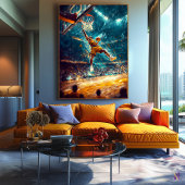 Slam Dunk Legende - Dynamische Sportkunst - Basket Canvas Afdruk