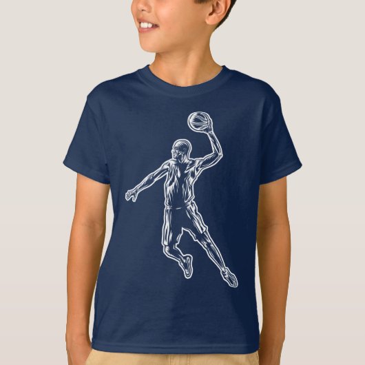 Slam Dunk Light-ontwerp van de basketbalspeler T-shirt (Voorkant)