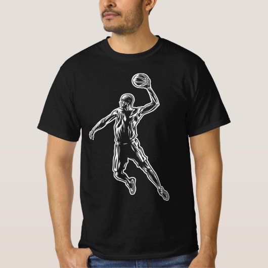 Slam Dunk Light-ontwerp van de basketbalspeler T-shirt (Voorkant)
