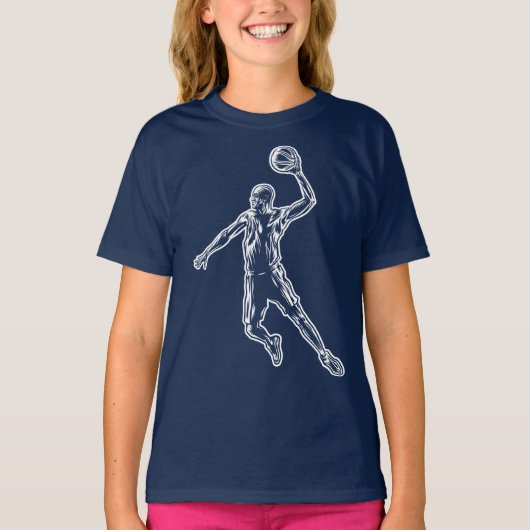 Slam Dunk Light-ontwerp van de basketbalspeler T-shirt (Voorkant)