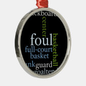 Slam Dunk of Words: Basketbal spel van kampioenen Metalen Ornament (Rechts)