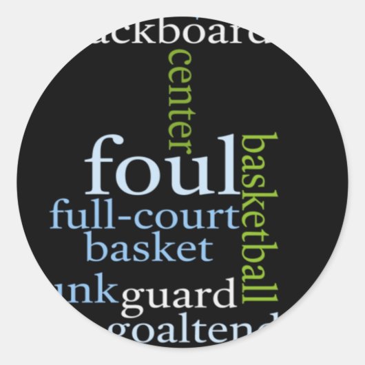 Slam Dunk of Words: Basketbal spel van kampioenen Ronde Sticker (Voorkant)