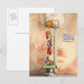 Slam Dunk op Basketball Hoop van Jay Throckmorton Briefkaart (Voorkant / Achterkant)