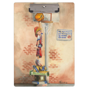 Slam Dunk op Basketball Hoop van Jay Throckmorton Klembord