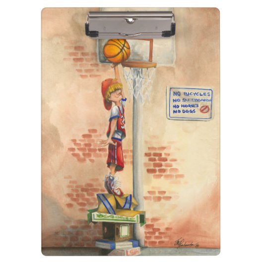 Slam Dunk op Basketball Hoop van Jay Throckmorton Klembord (Voorkant)