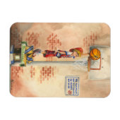 Slam Dunk op Basketball Hoop van Jay Throckmorton Magneet (Horizontaal)