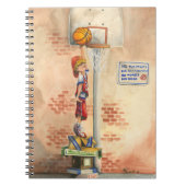Slam Dunk op Basketball Hoop van Jay Throckmorton Notitieboek (Voorkant)