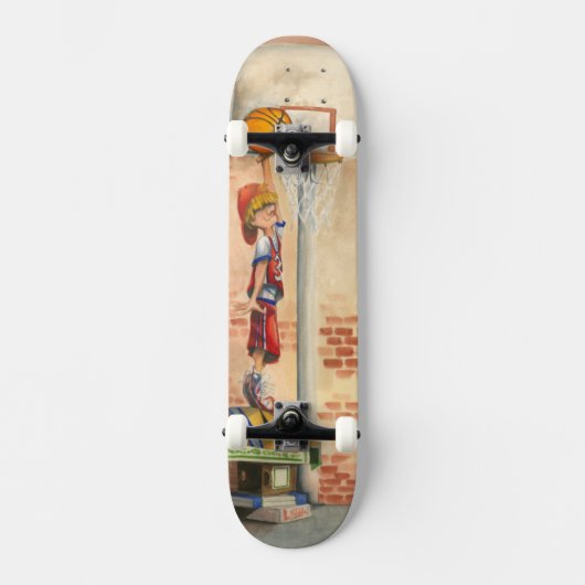 Slam Dunk op Basketball Hoop van Jay Throckmorton Skateboard (Voorkant)