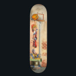 Slam Dunk op Basketball Hoop van Jay Throckmorton Skateboard<br><div class="desc">Wat doe je als je niet op je skateboard, je fiets, je paard of zelfs maar met je hond kunt spelen? Je oefent je slam-dunk routine uit. Dit jonge man staat op een stapel dozen en wil er zeker van zijn dat hij de basketbalhoepel kan slaan met zijn vaardigheden. Haal...</div>