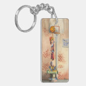 Slam Dunk op Basketball Hoop van Jay Throckmorton Sleutelhanger (Voorkant Links)