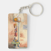 Slam Dunk op Basketball Hoop van Jay Throckmorton Sleutelhanger (achterkant)