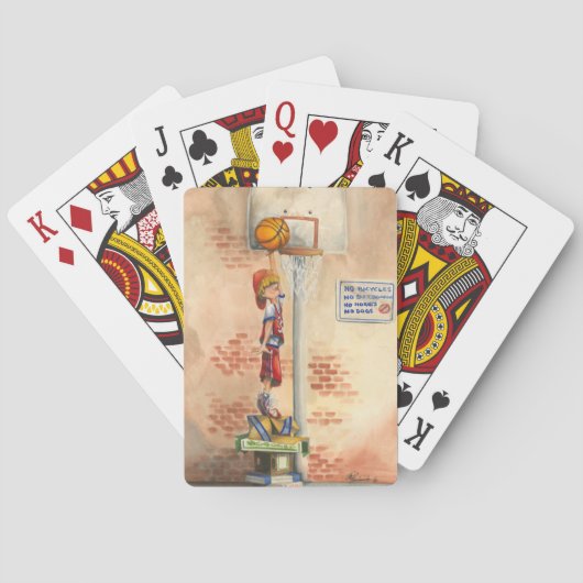 Slam Dunk op Basketball Hoop van Jay Throckmorton Speelkaarten (Achterkant)