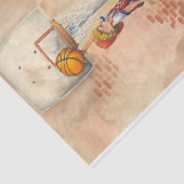 Slam Dunk op Basketball Hoop van Jay Throckmorton Tissuepapier (Detail)
