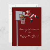 Slam Dunk Santa Claus Feestdagenkaart (Voorkant / Achterkant)